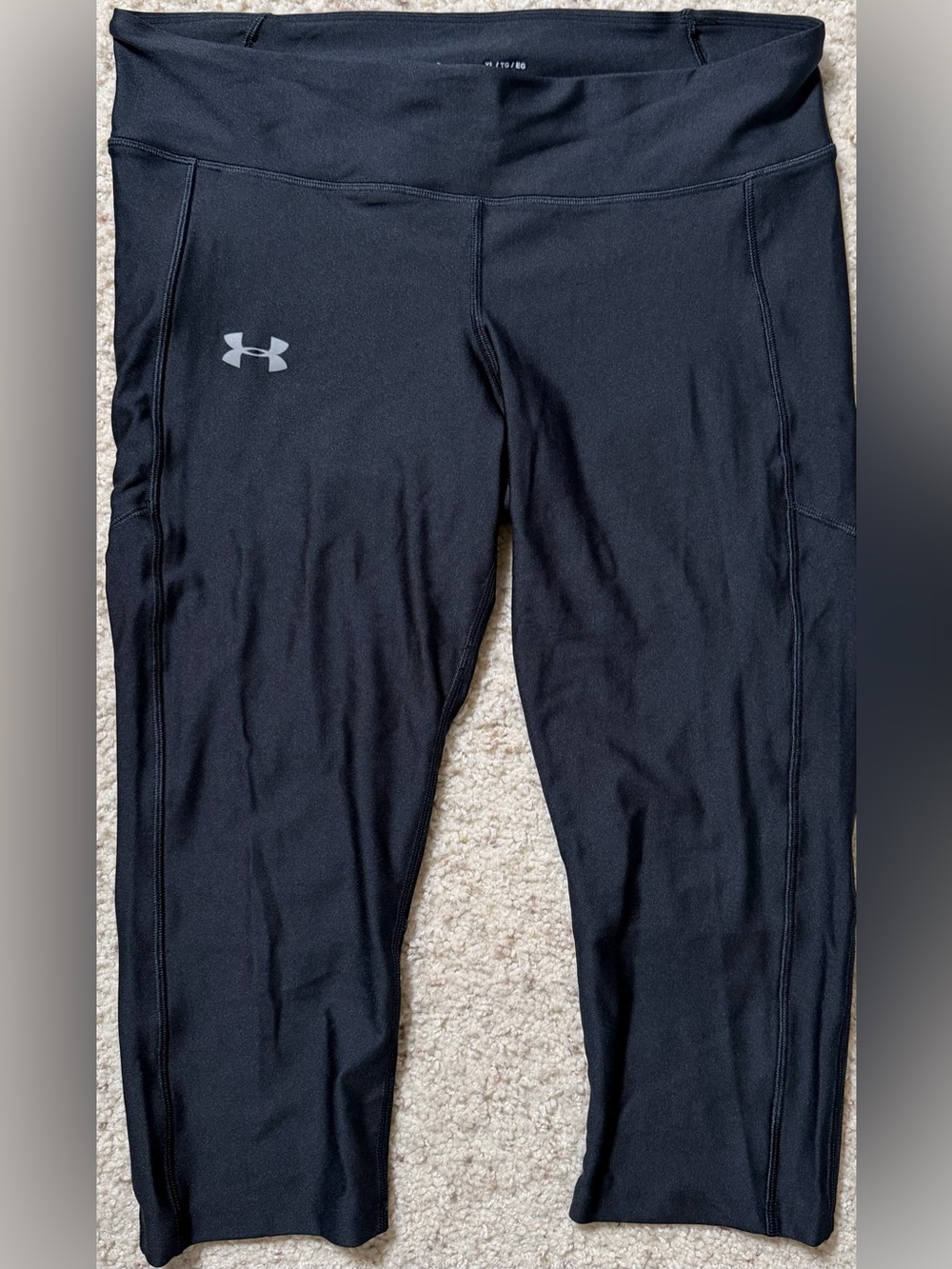 Under Armour HeatGear Compression Capri Leggings XL Black Pockets